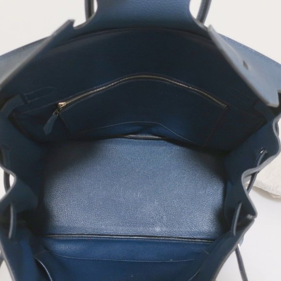 HERMES BIRKIN 35CM BLUE DE MALT CLEMENCE LEATHER PALLADIUM HARDWARE 2009 - Picture 8 of 16
